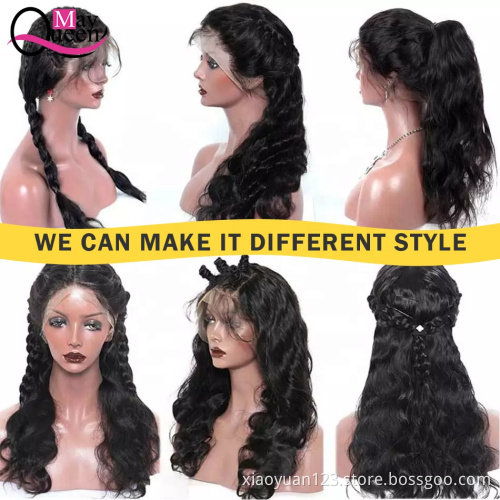 Mayqueen Unprocessed Straight Raw Virgin Mink Brazilian Hair Lace Front Wig Pre-Plucked hdFull Lace Human Hair Wig for Wholesale